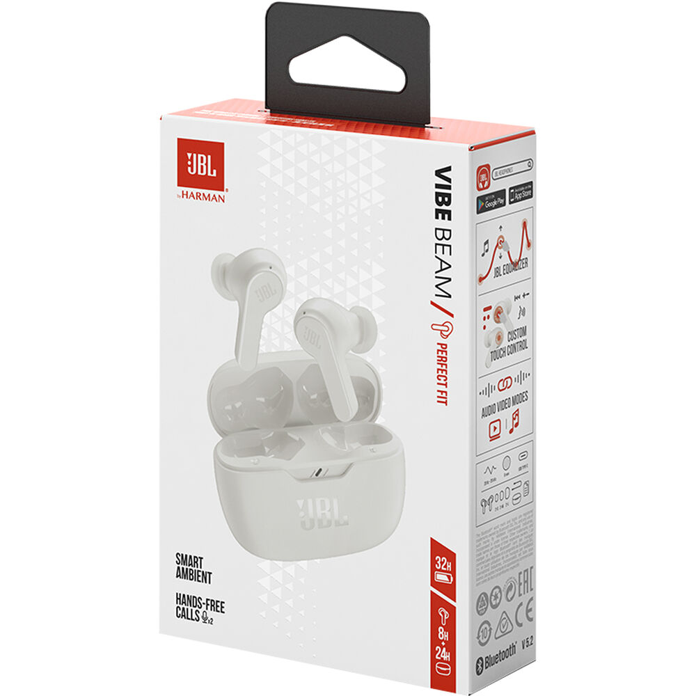 Auriculares Bluetooth True Wireless JBL Wave Beam (In Ear - Micrófono -  Blanco)