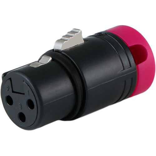 Cable Techniques Low-Profile Right-Angle XLR 3-Pin Female Connector (Large Outlet, A-Shell, Purple Cap)