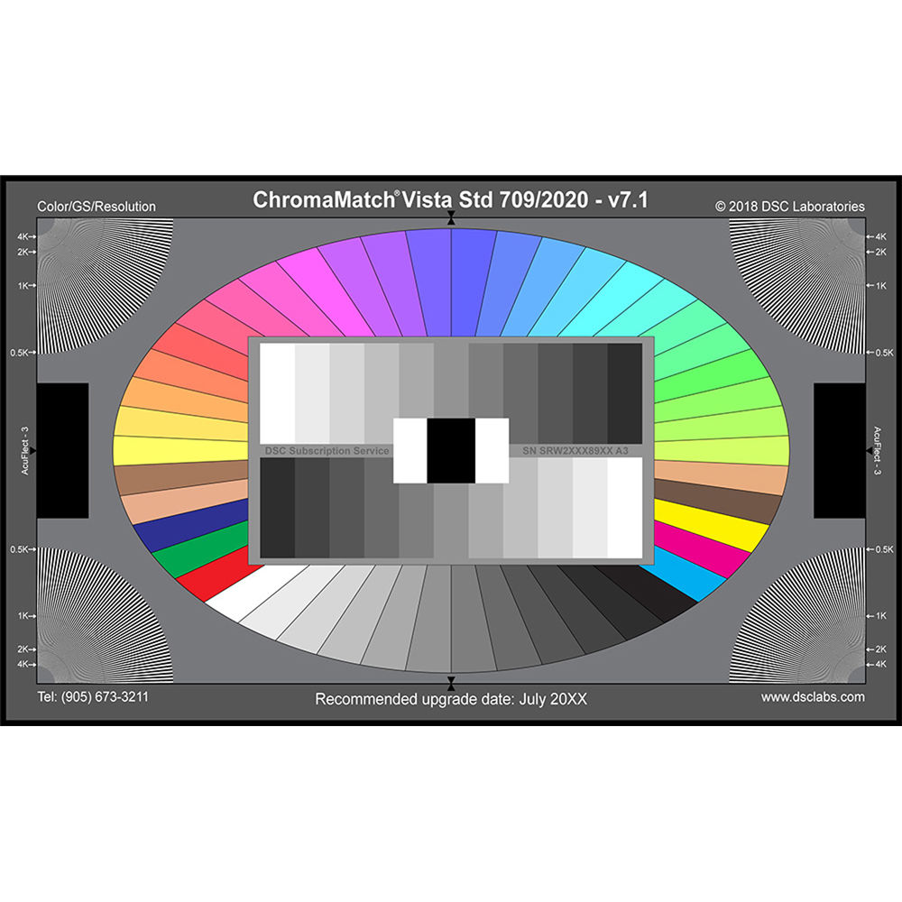 DSC Labs ChromaMatch Vista Standard Senior Test Chart (24 x 14.7")