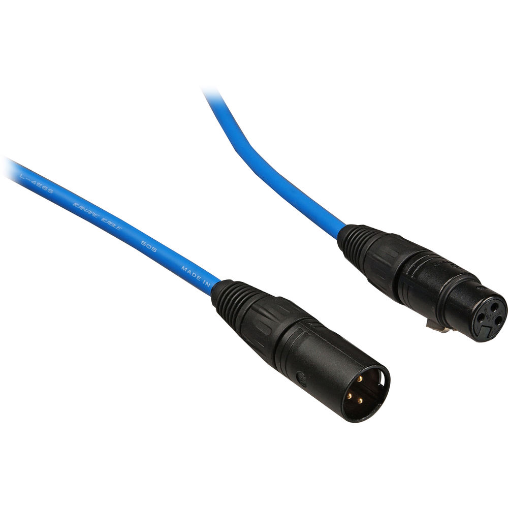 Canare L-4E6S Star Quad XLRM to XLRF Microphone Cable (25', Blue)