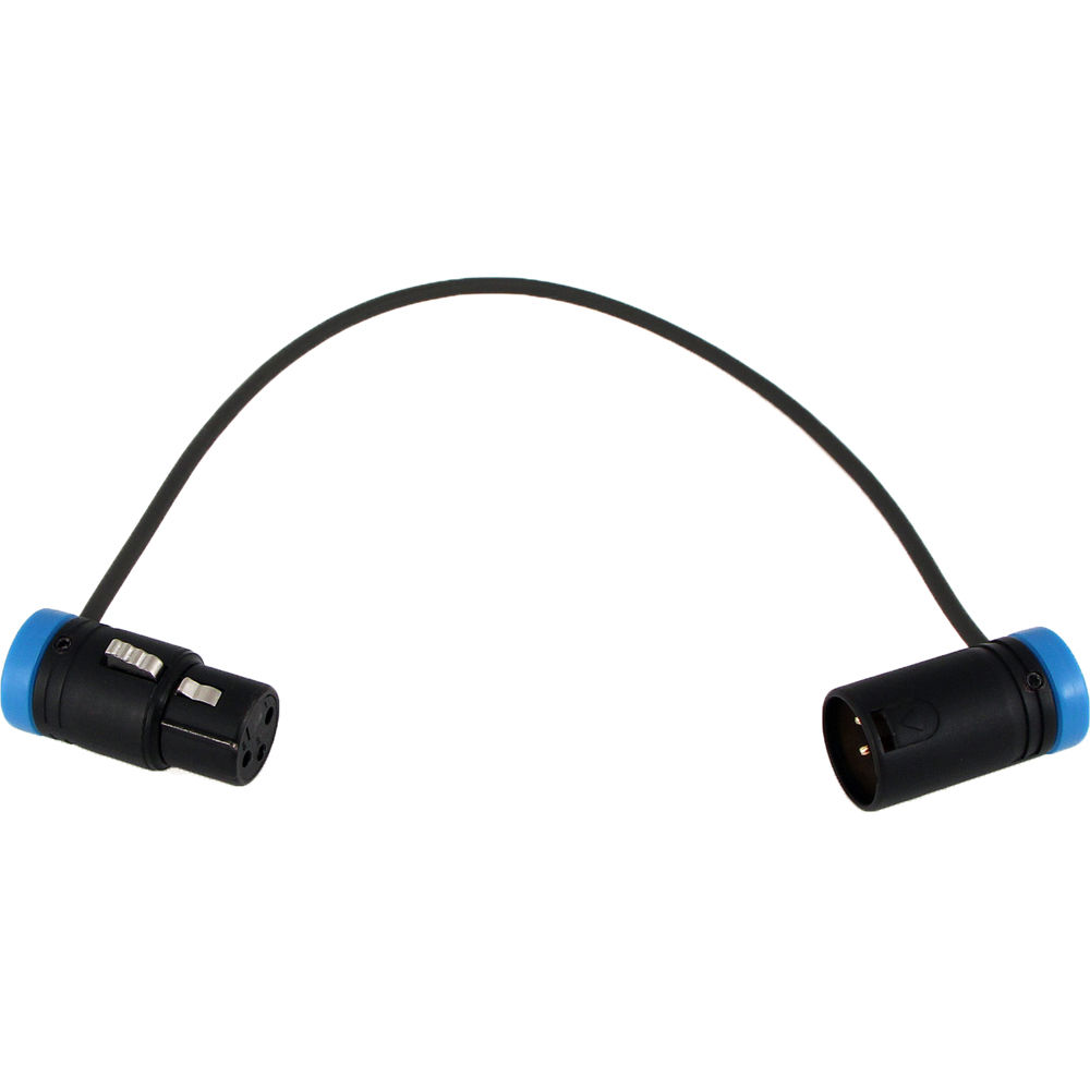 Cable Techniques Low-Profile, 3-Pin XLR Female to 3-Pin XLR Male Adjustable-Angle Cable (Blue Caps, 10")
