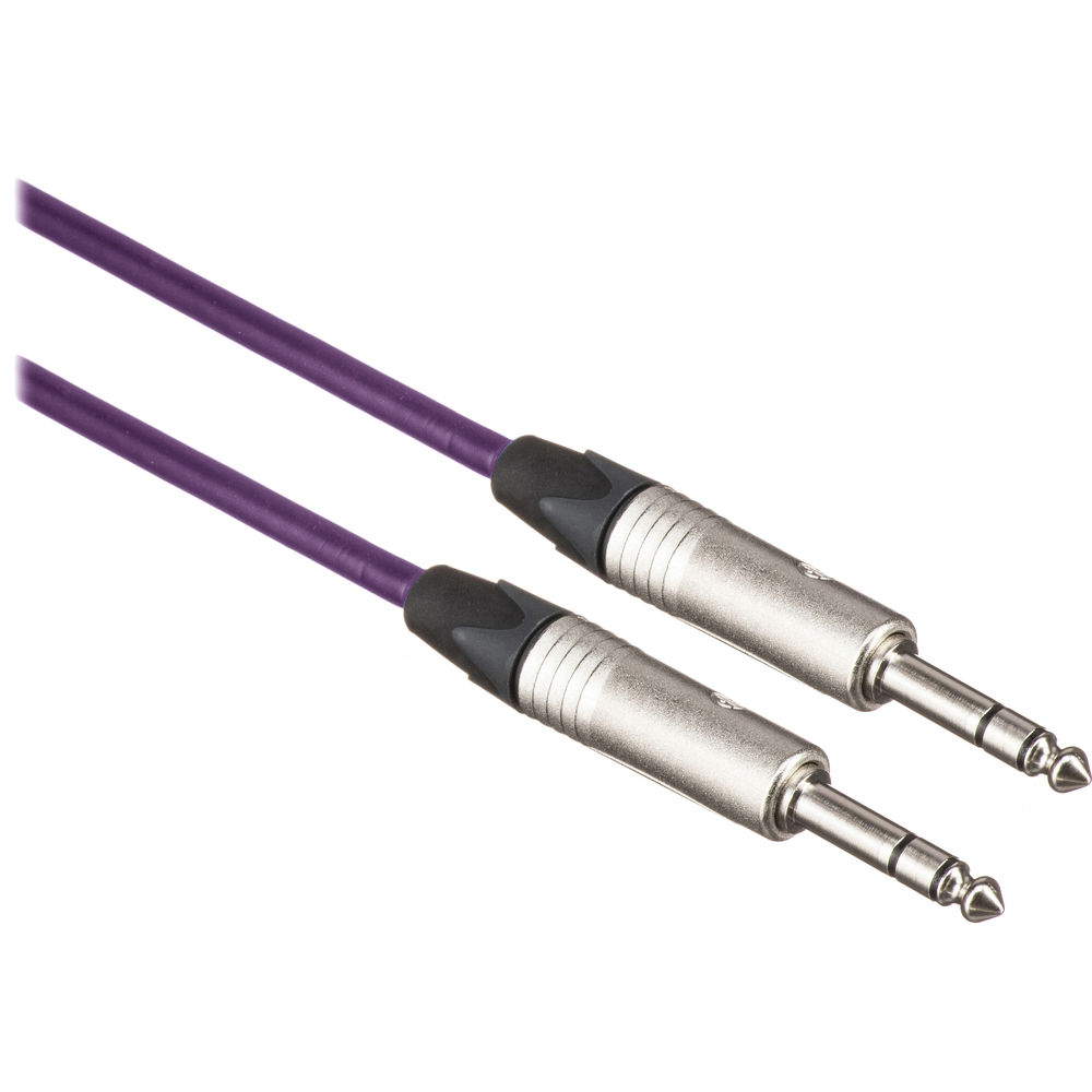Canare Star Quad 1/4" TRS Male to 1/4" TRS Male Cable (Purple, 15')