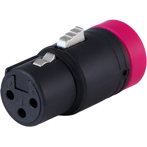 Cable Techniques Low-Profile Right-Angle XLR 3-Pin Female Connector (Large Outlet, B-Shell, Purple Cap)