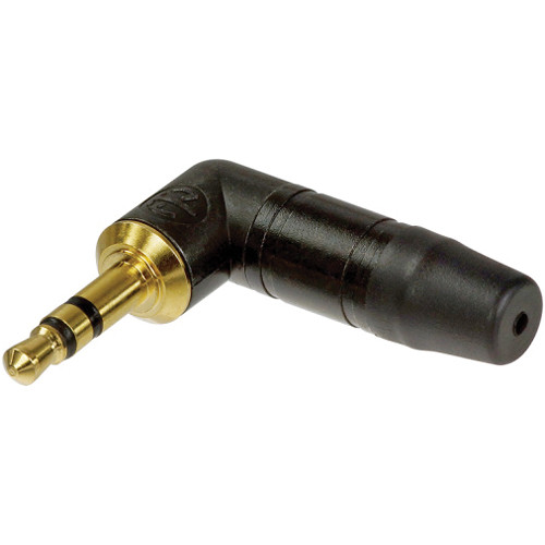 Neutrik 3.5 mm Right-Angle Stereo Plug (Black/Gold)