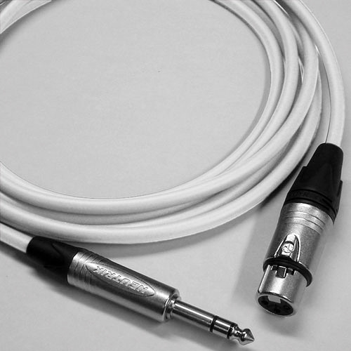 Canare Star Quad 3-Pin XLR Female to 1/4" TRS Male Cable (White, 1')