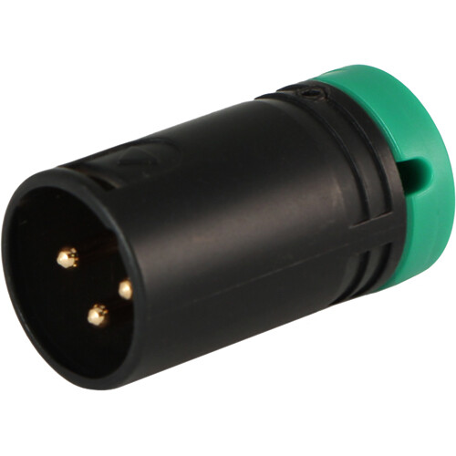Cable Techniques Low-Profile Right-Angle XLR 3-Pin Male Connector (Standard Outlet, A-Shell, Green Cap)