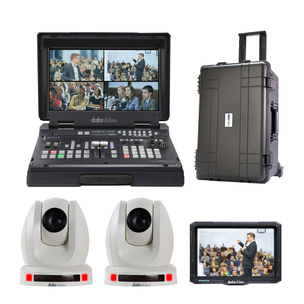 Datavideo HS-1600T Mark II Portable Web Production Studio with 2 x PTZ Cameras & Case (White)