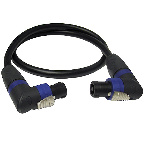 Canare CA4S11RAR3 4S11 Star Quad Four-Conductor Speaker Cable with Right-Angle to Right-Angle Speakon Connector (3')