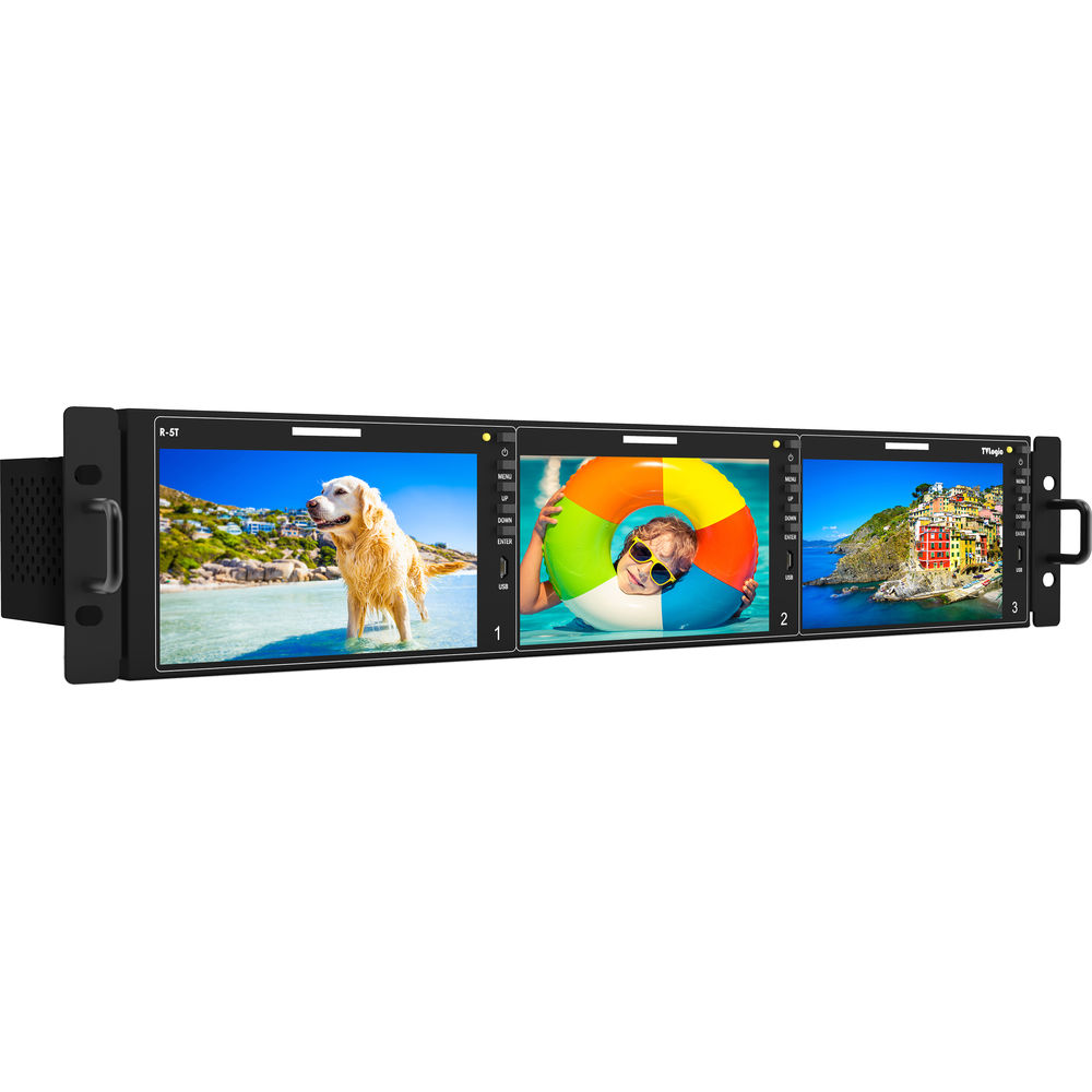 TVLogic R-5T 3 x 5.5" 12G-SDI/HDMI Full HD Rackmount LCD Monitors
