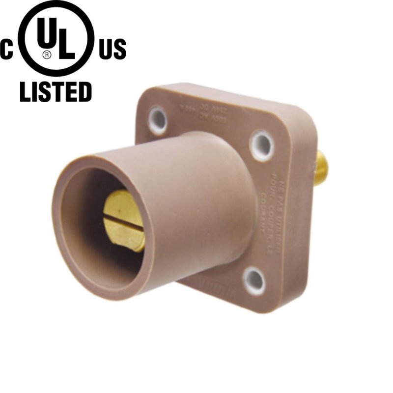 KUPO K-LOK 400A Single-pole Stud Male Receptacle- Brown