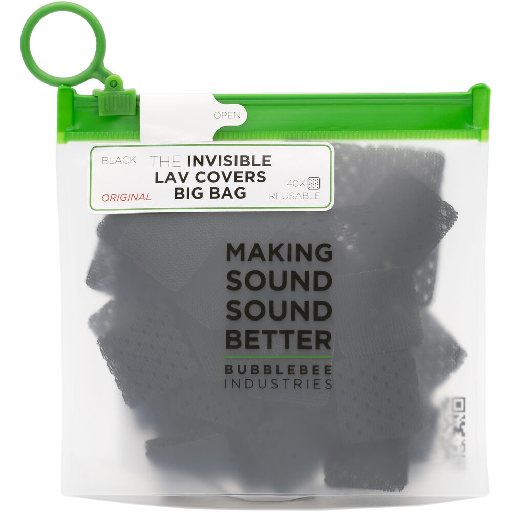 Bubblebee Industries Invisible Lav Covers Original Mesh Big Bag (40-Pack, Black)