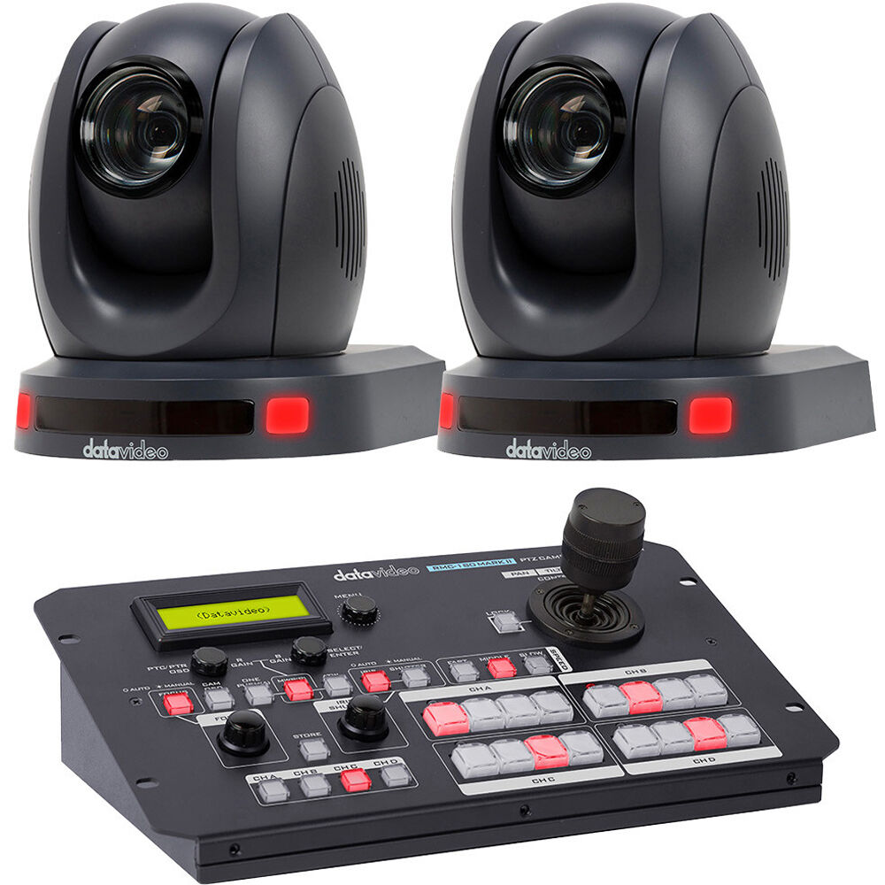 Datavideo 2 x PTC-140 Camera Kit with RMC-180 Mark II Controller (Black)