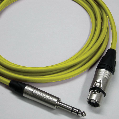 Canare Star Quad 3-Pin XLR Female to 1/4" TRS Male Cable (Yellow, 2')