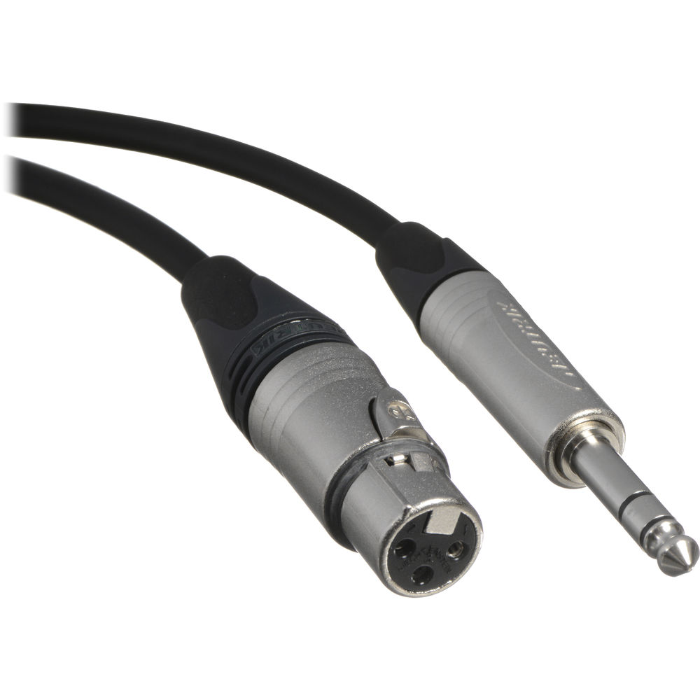 Canare Star Quad 3-Pin XLR Female to 1/4" TRS Male Cable (Black, 3')