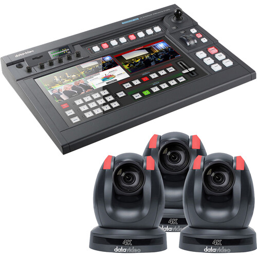 Datavideo SHOWCAST 100 4K Switcher Kit with 3 PTC-280 Cameras