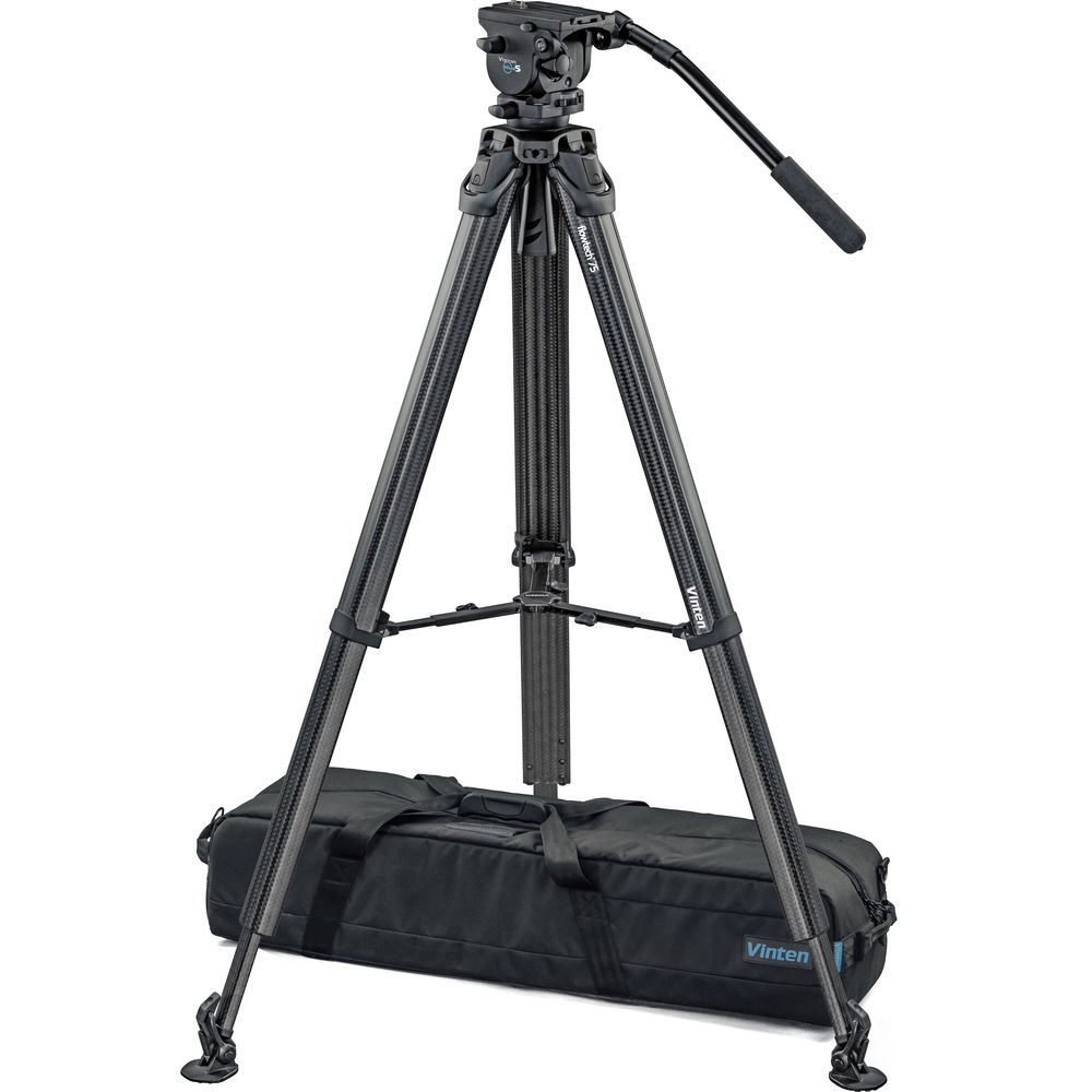 Vinten System Vision blue5 Head with Flowtech 75 Carbon Fiber Tripod, Mid-Level Spreader, and Rubber Feet