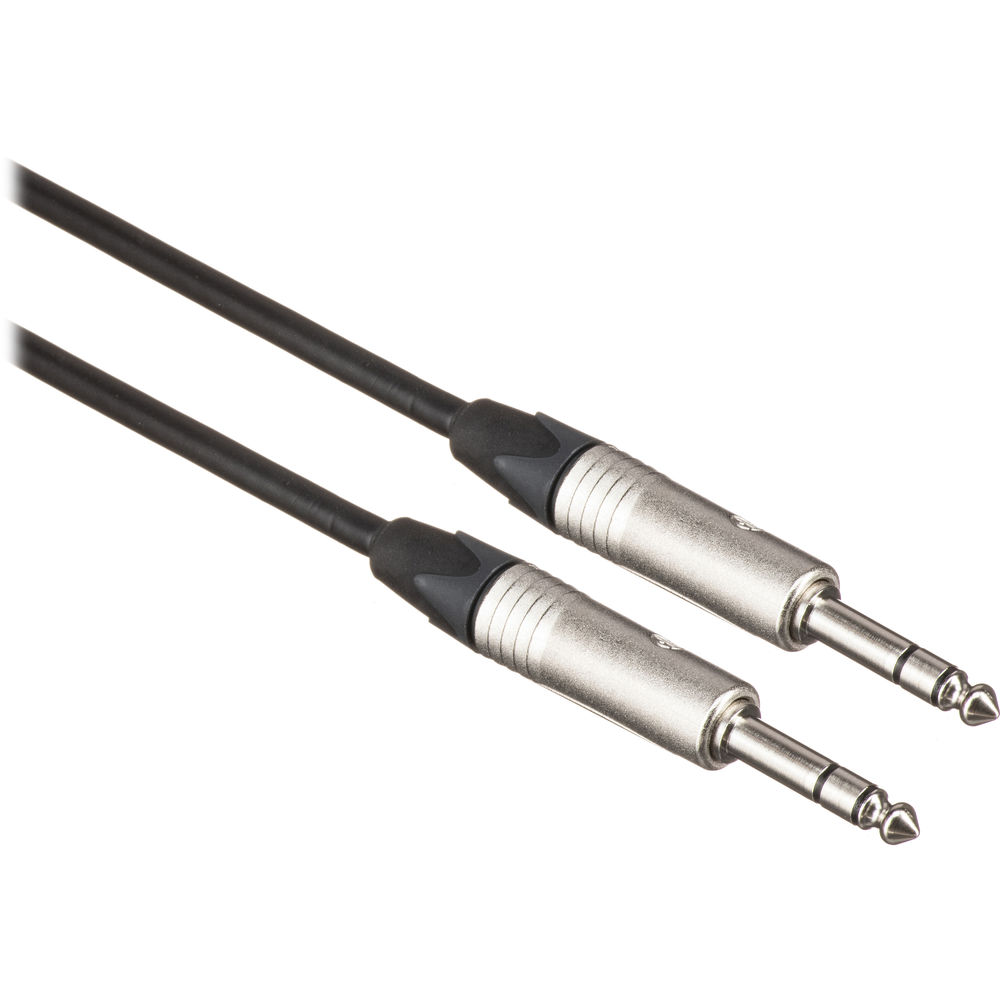 Canare Star Quad 1/4" TRS Male to 1/4" TRS Male Cable (Black, 50')