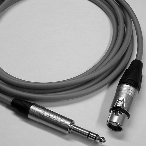 Canare Star Quad 3-Pin XLR Female to 1/4" TRS Male Cable (Gray, 2')