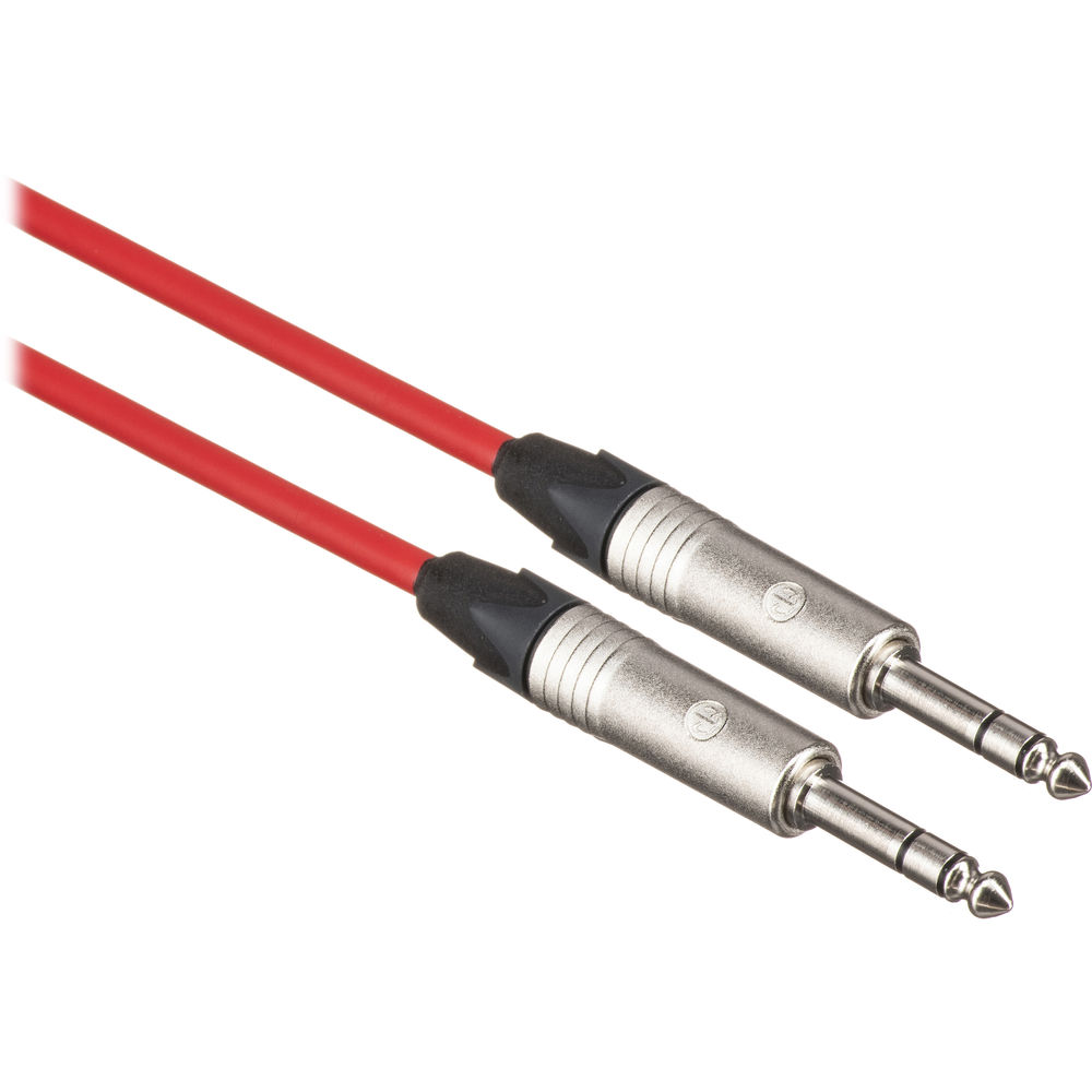 Canare Star Quad 1/4" TRS Male to 1/4" TRS Male Cable (Red, 20')