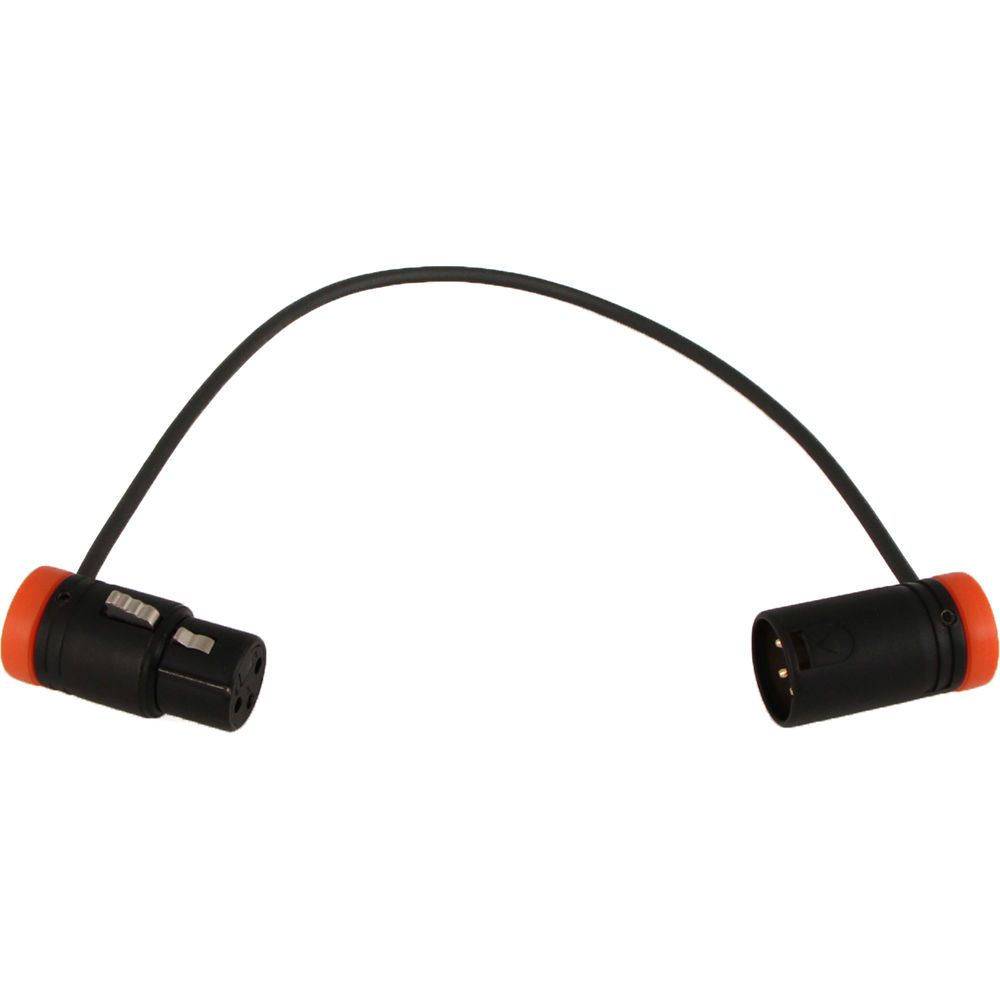 Cable Techniques Low-Profile, 3-Pin XLR Female to 3-Pin XLR Male Adjustable-Angle Cable (Orange Caps, 10")