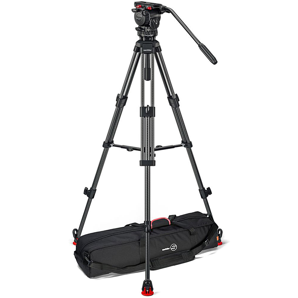 Sachtler System FSB 6 MII Sideload and 75/2 Carbon Fiber Tripod Legs with Mid-Level Spreader and Bag