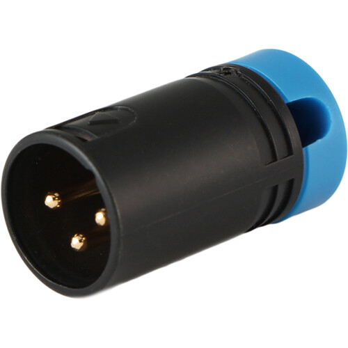 Cable Techniques Low-Profile Right-Angle XLR 3-Pin Male Connector (Large Outlet, A-Shell, Blue Cap)