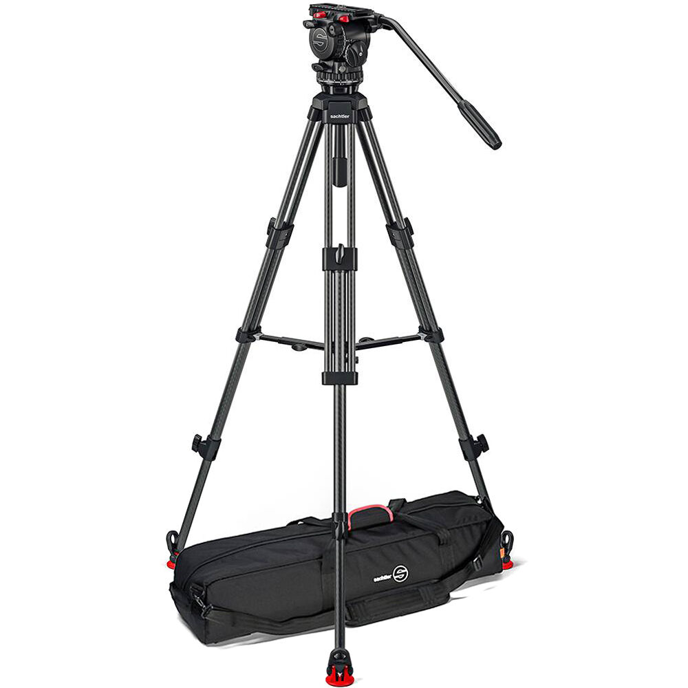 Sachtler System FSB 8 MII Sideload and 75/2 Carbon Fiber Tripod Legs with Mid-Level Spreader and Bag