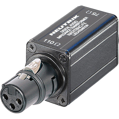Neutrik AES/EBU Digital Impedance Transformer Adapter (110 Ohm to 75 Ohm)