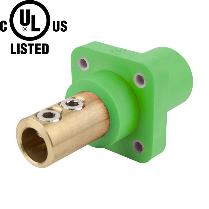 KUPO K-LOK 400A Single-pole Double Set Screw Male Receptacle- Green