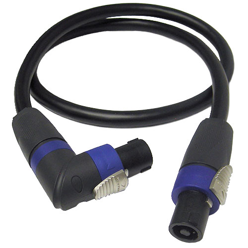 Canare CA4S11RAS35 4S11 Star Quad Four-Conductor Speaker Cable with Right-Angle to Straight Speakon Connector (35')