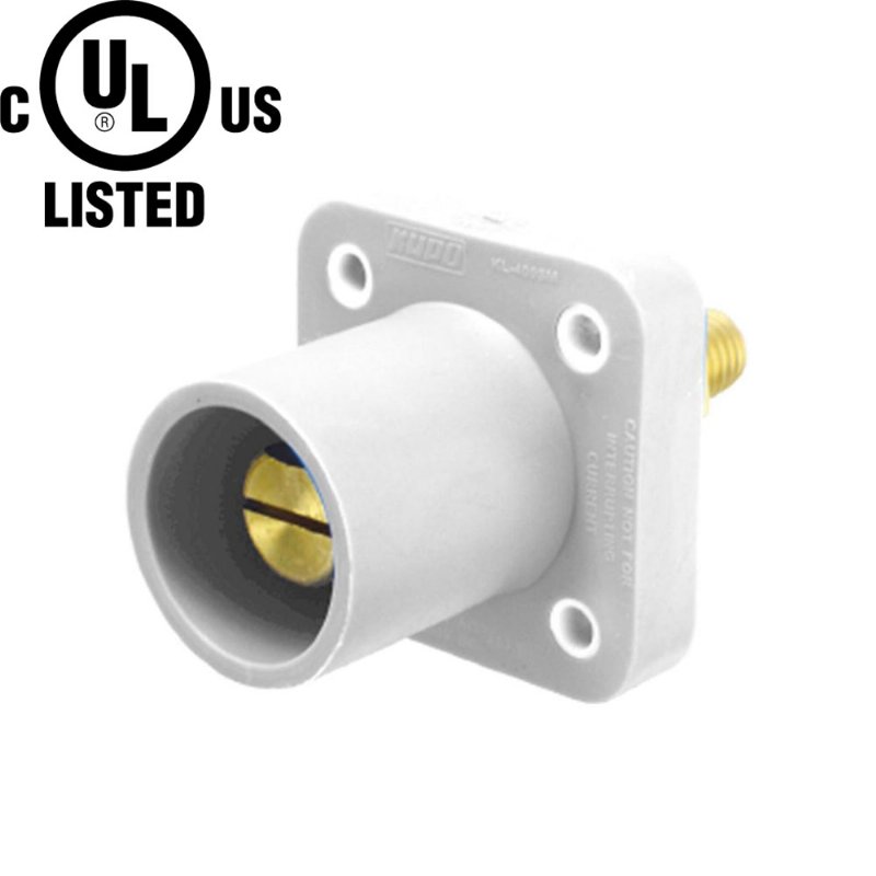 KUPO K-LOK 400A Single-pole Stud Male Receptacle- White