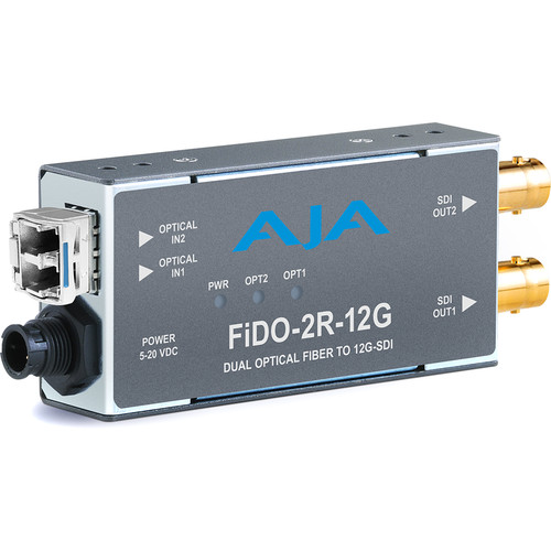 AJA 2-Channel Single-Mode LC Fiber to 12G-SDI Receiver