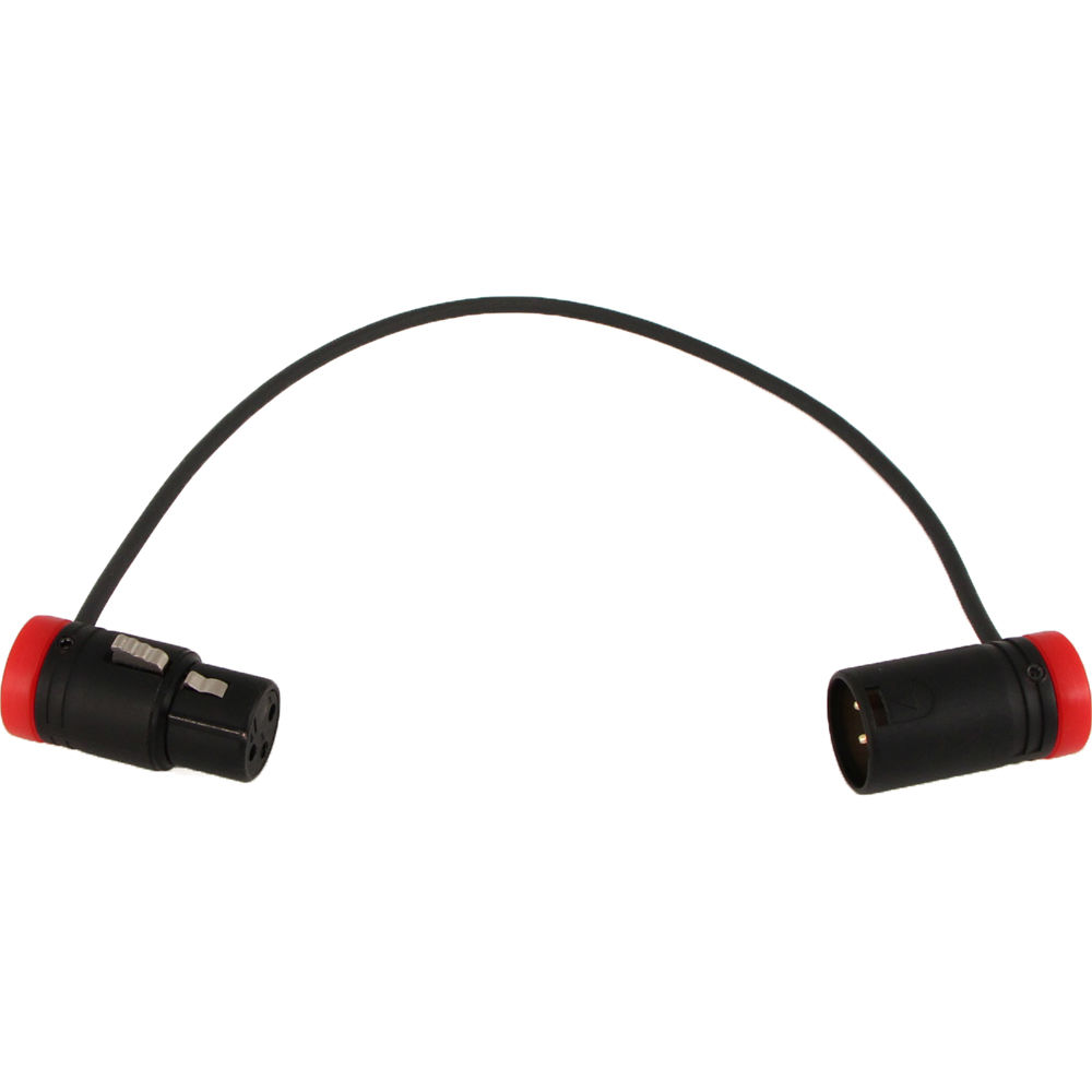 Cable Techniques Low-Profile, 3-Pin XLR Female to 3-Pin XLR Male Adjustable-Angle Cable (Red Caps, 10")