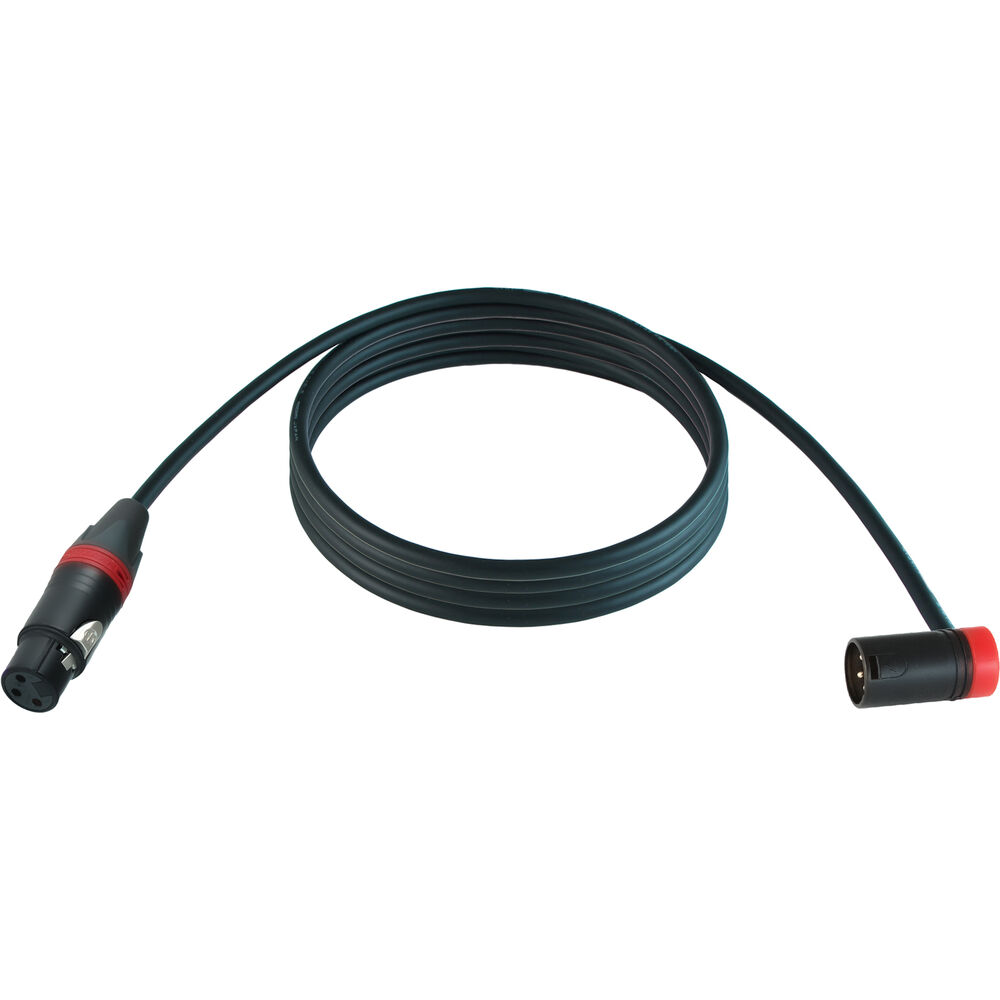 Cable Techniques Straight XLR Female to Low-Profile Right-Angle XLR Male Stage & Studio Mic Cable (Red Ring/Cap, 25')