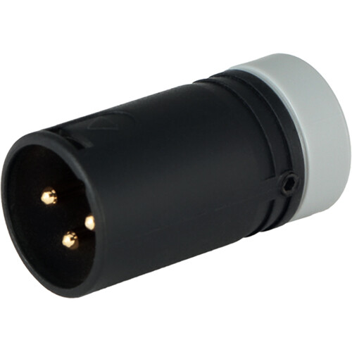 Cable Techniques Low-Profile Right-Angle XLR 3-Pin Male Connector (Large Outlet, B-Shell, Gray Cap)