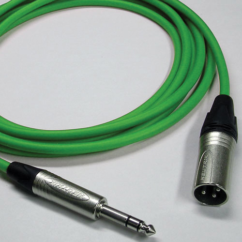 Canare Star Quad 3-Pin XLR Male to 1/4 TRS Male Cable (Green, 3')