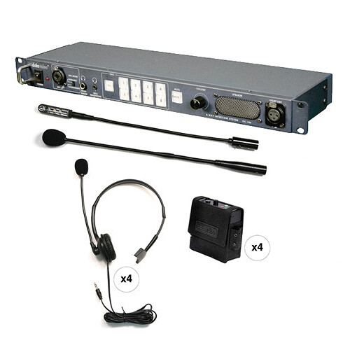 Datavideo ITC-100 8-User Wired Intercom System with 4 Beltbacks & 4 Headsets