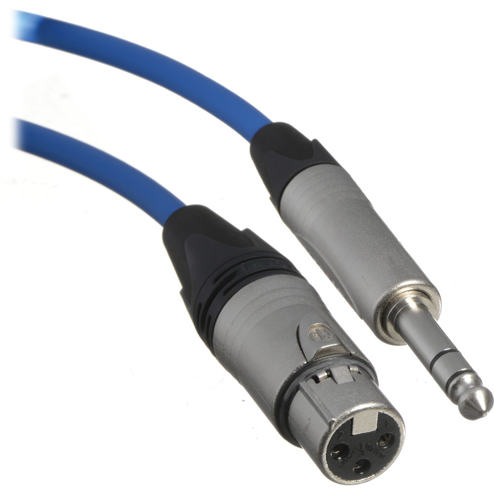Canare Star Quad 3-Pin XLR Female to 1/4" TRS Male Cable (Blue, 25')