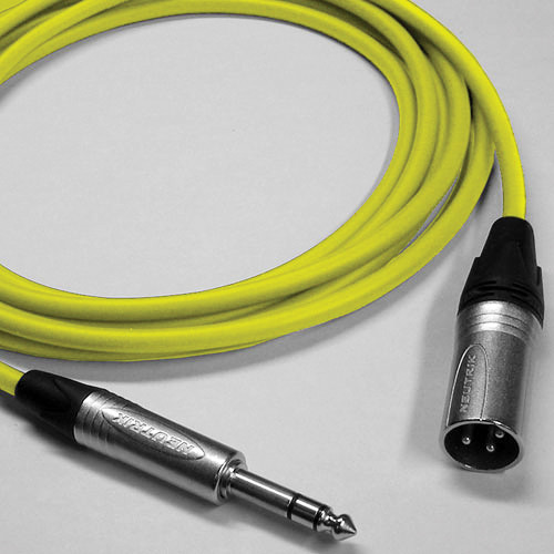 Canare Star Quad 3-Pin XLR Male to 1/4 TRS Male Cable (Yellow, 1')