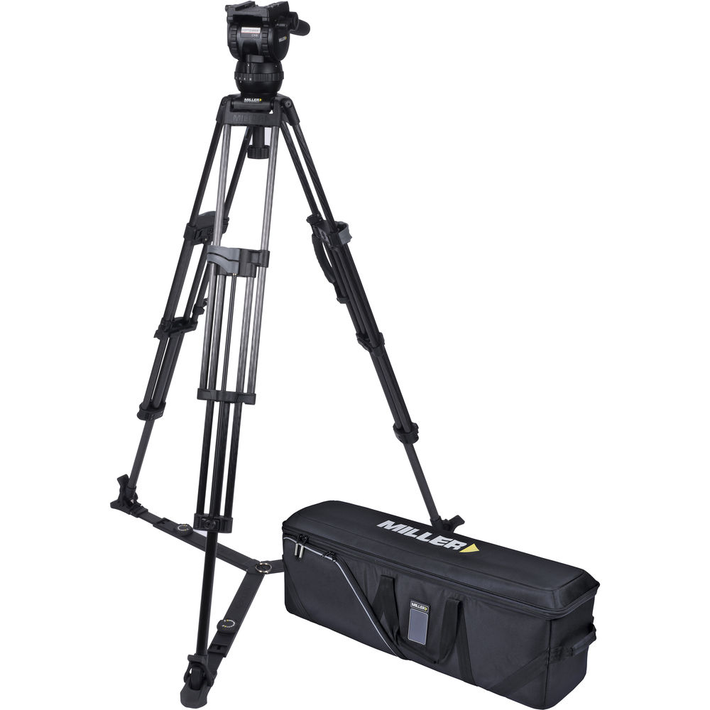 Miller CX8 Head and 75 Sprinter II Carbon Fiber Tripod with Ground Spreader and Case