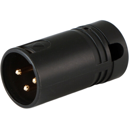 Cable Techniques Low-Profile Right-Angle XLR 3-Pin Male Connector (Large Outlet, A-Shell, Black Cap)