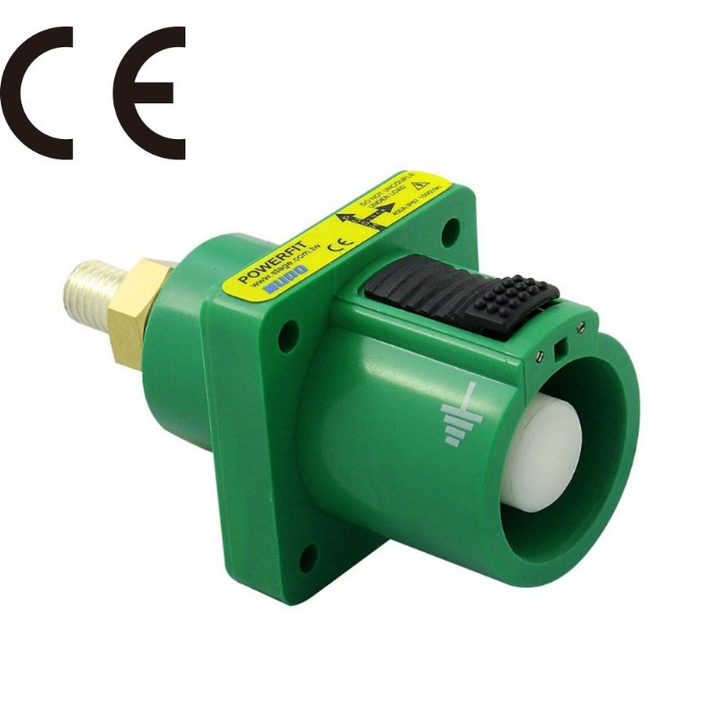 KUPO PowerFit Single-pole Panel Source Connector- Earth Green