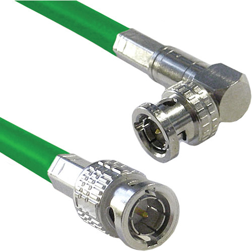 Canare Male to Right Angle Male HD-SDI Video Cable (Green, 200')