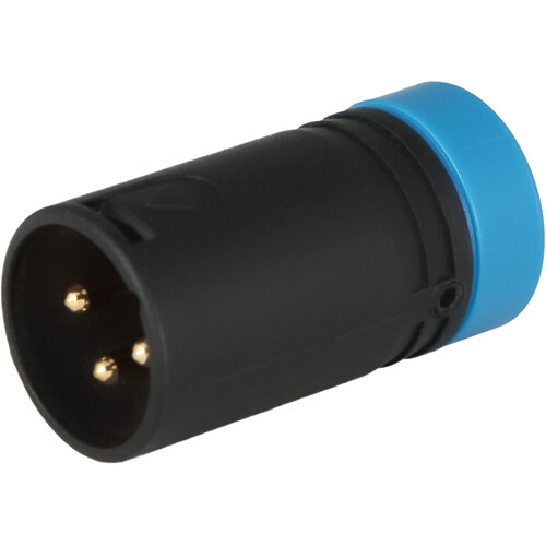 Cable Techniques Low-Profile Right-Angle XLR 3-Pin Male Connector (Large Outlet, B-Shell, Blue Cap)