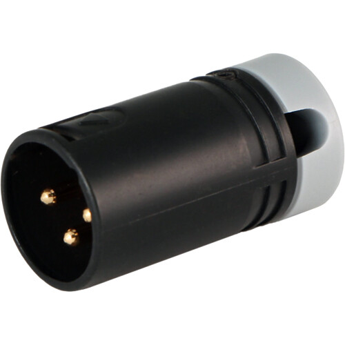 Cable Techniques Low-Profile Right-Angle XLR 3-Pin Male Connector (Large Outlet, A-Shell, Gray Cap)