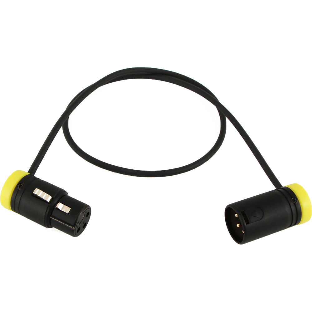 Cable Techniques Low-Profile, 3-Pin XLR Female to 3-Pin XLR Male Adjustable-Angle Cable (Yellow Caps, 24")