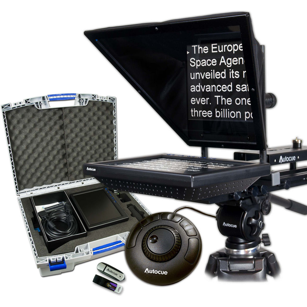 Autocue 10" Prompter Package, QStart, Controller & Carry Case