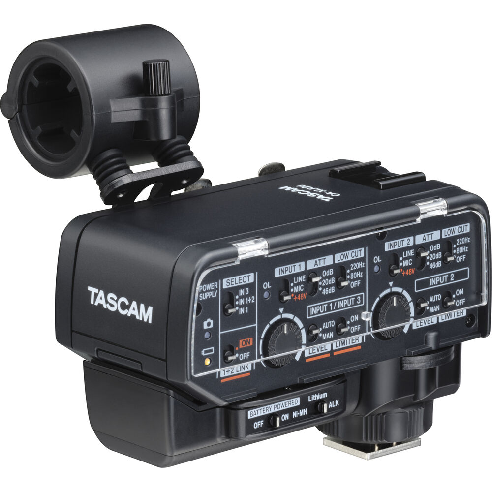 TASCAM CA-XLR2d-AN XLR Microphone Adapter Kit for Cameras (3.5mm Analog)