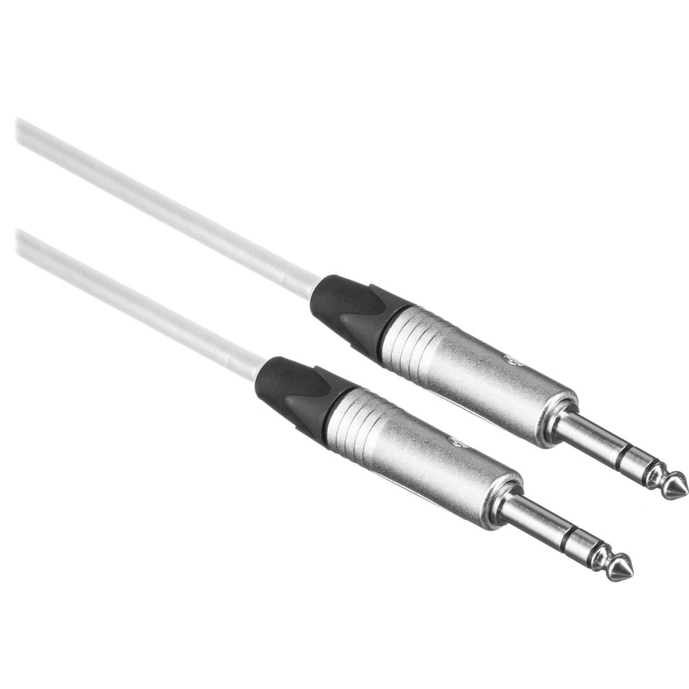 Canare Star Quad 1/4" TRS Male to 1/4" TRS Male Cable (White, 10')