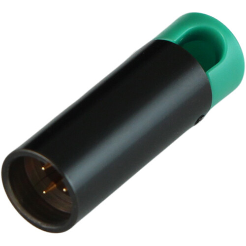 Cable Techniques Low-Profile Right-Angle Mini-XLR 3-Pin Male Connector with Adjustable Exit (Large Outlet, Green Cap)